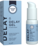 Mister Size Delay Gel kartona kārba un pudele ar sūkņa dozatoru